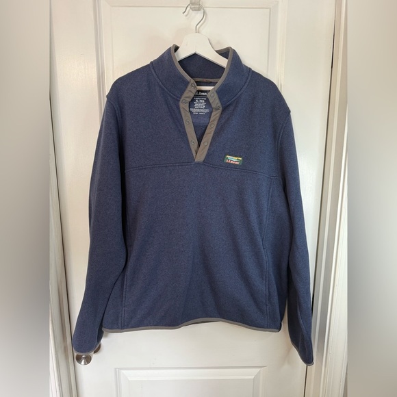 L.L. Bean Men’s Bright Navy Fleece Pullover Sweater - Size XL - Picture 1 of 6